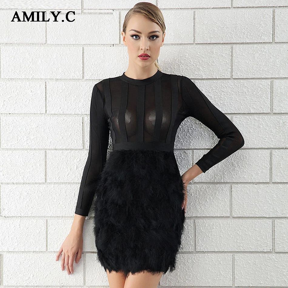 ADYCE-Vestido-Bandage-Elegante-Vestido-De-Penas-Sexy-Embellished-Mangas-Compridas-Vestido-Runway-2018-Malha-Patchwork_