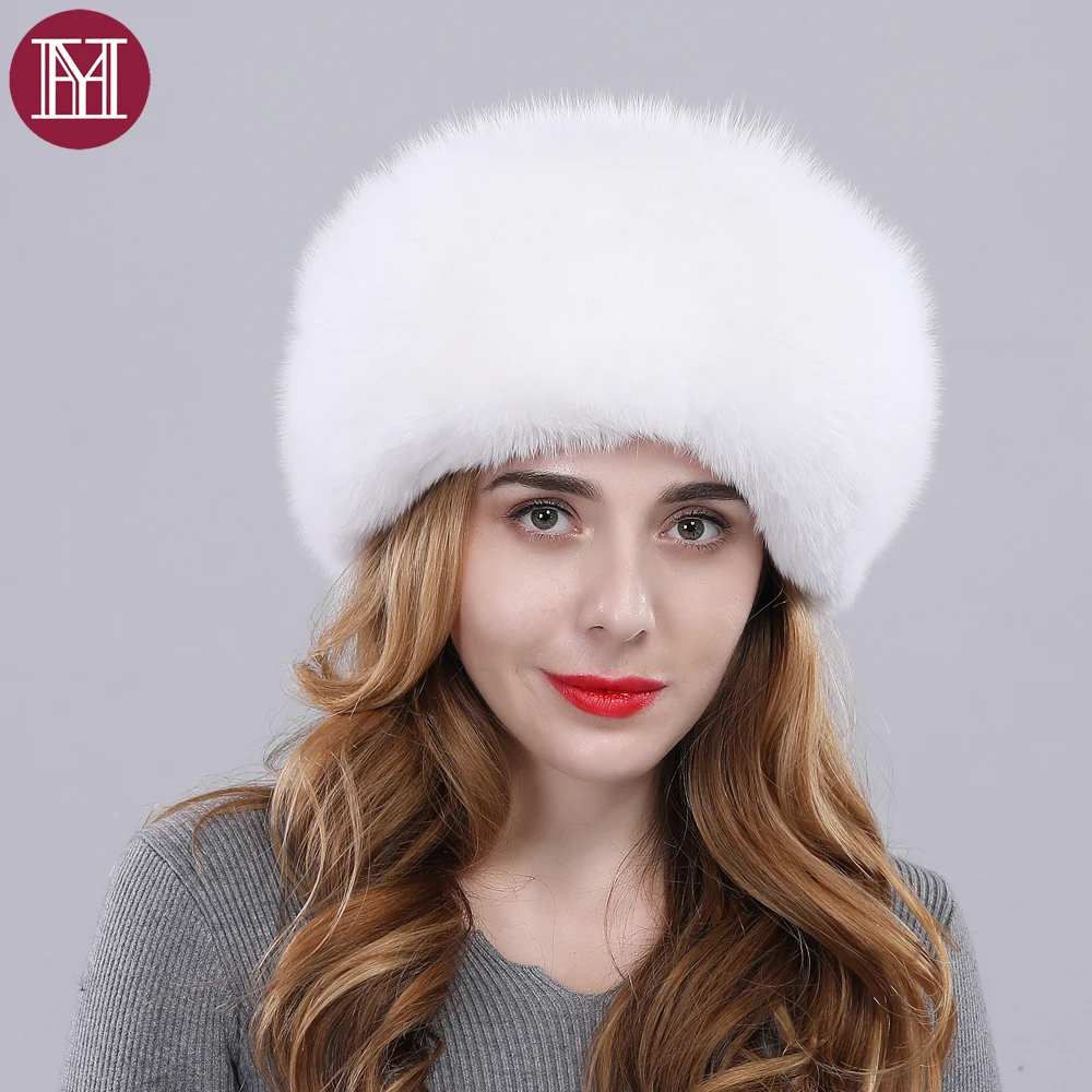 Роскошная женская шапка из натурального Лисьего меха, Натуральная овечья кожа, мех лисы, помпоны для русской зимы, теплая женская шапка из меха лисы, брендовая