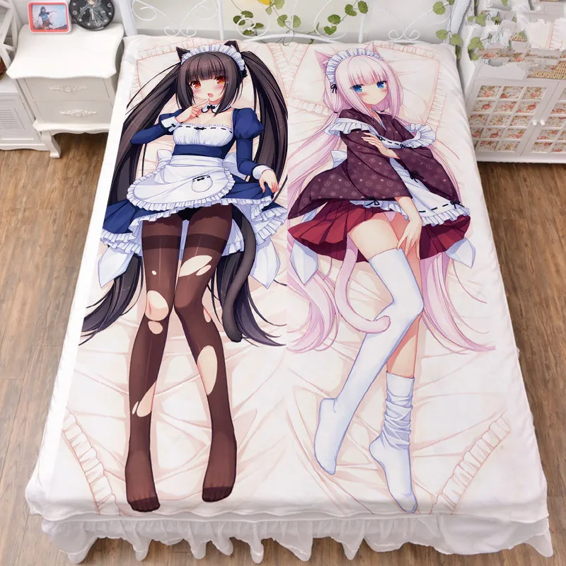 Аниме персонажи NEKOPARA сексуальная девушка chocolat ванильный кокос Azuki постельное белье из молочного волокна и фланелевое одеяло летнее одеяло 150x200 см - Цвет: 3