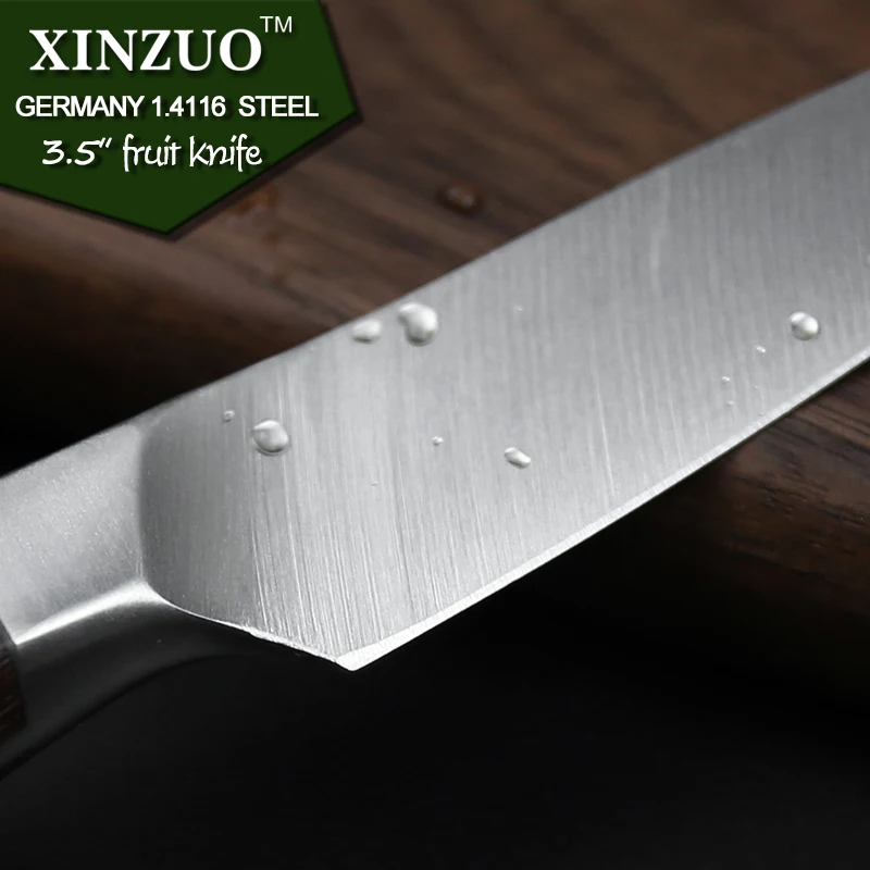 XINZUO 3.5 inch Paring Knife GERMAN DIN 1.4116 Stainless Steel Kitchen Knife Rosewood Handle Fruit Peeler Knives Kitchen Tackle