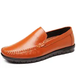 1018 повседневная мужская обувь с мягкой резиновой подошвой и круглым носком дышащие тонкие туфли из натуральной кожи дизайнерские мужские s