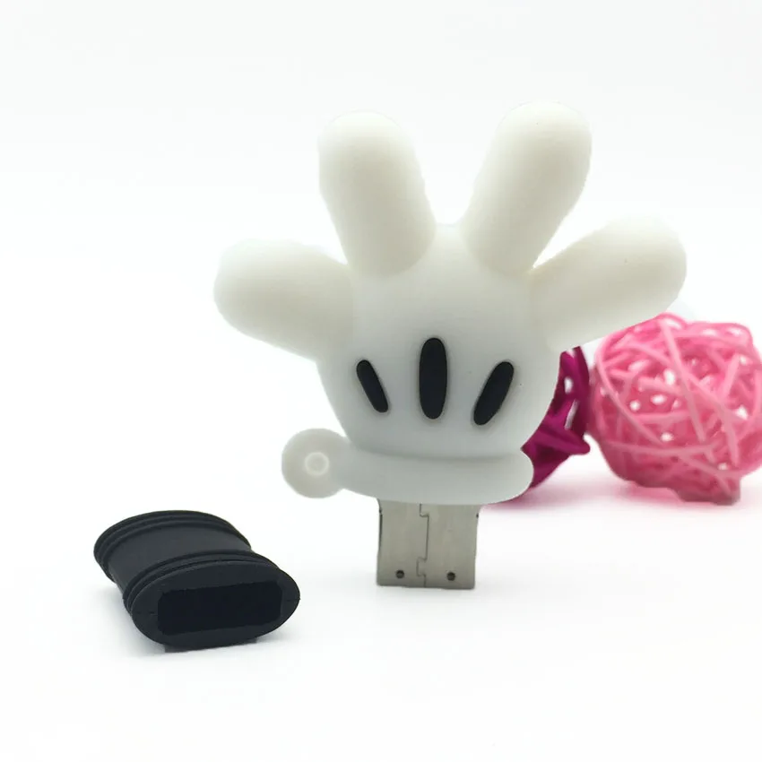 Cartoon Mickey Hand USB Stick Pendrive Stick Device USB Storage Card Pen Drive 128GB 64GB 32GB 16GB 8GB 4GB USB Flash Drive Disk