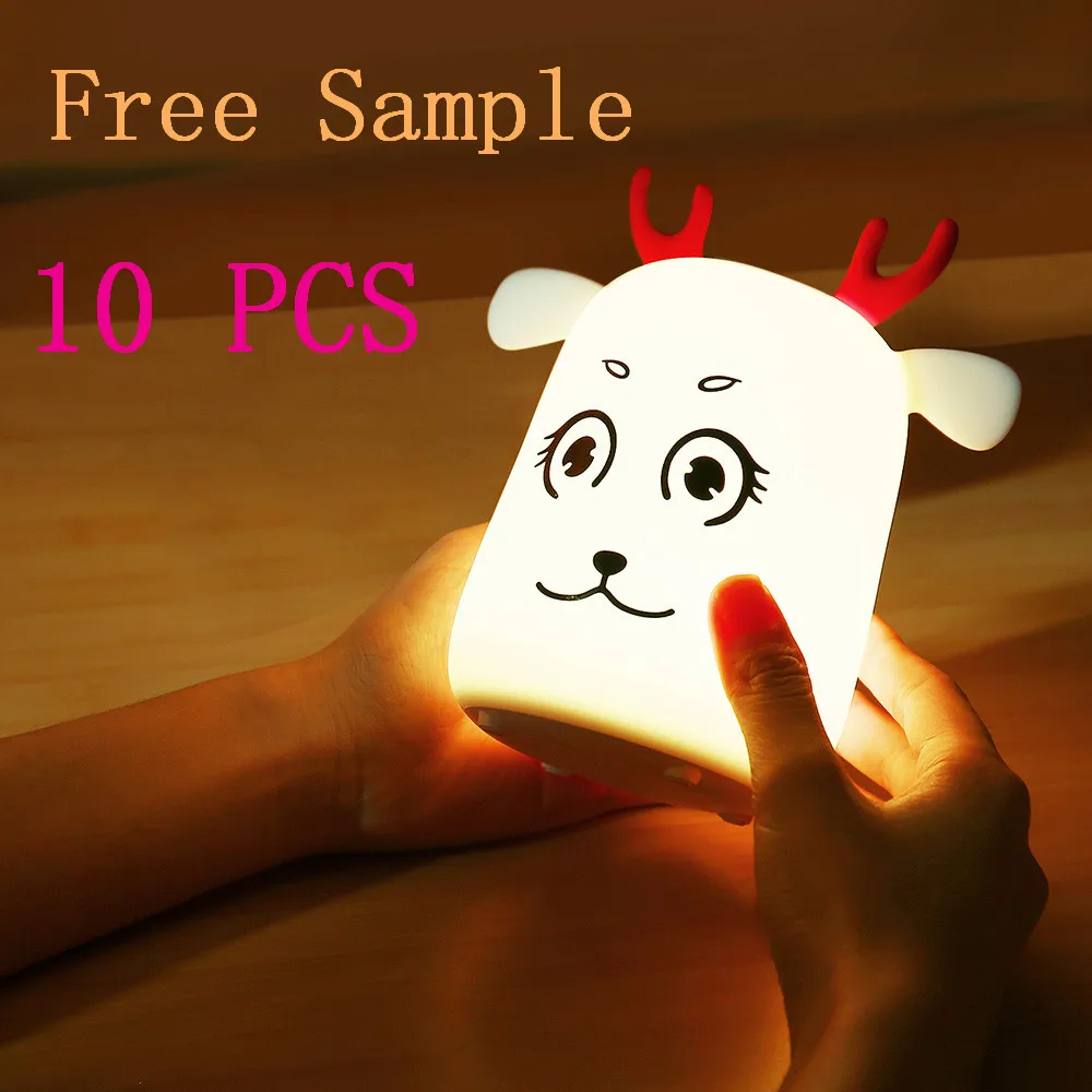 

2018 Premium New Type G1 LED Rechargeable Silicone Deer Night Light Tap Control Lamp For Bedroom Living Room Decoration