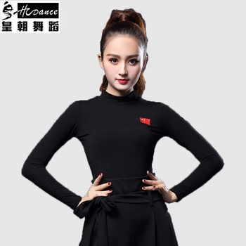 

2018 New Brand 1 Color Latin Dance Dress For Women Floral Salsa Rumba Cha Cha flamengo Ballroom Practice Dance Top Sale A197