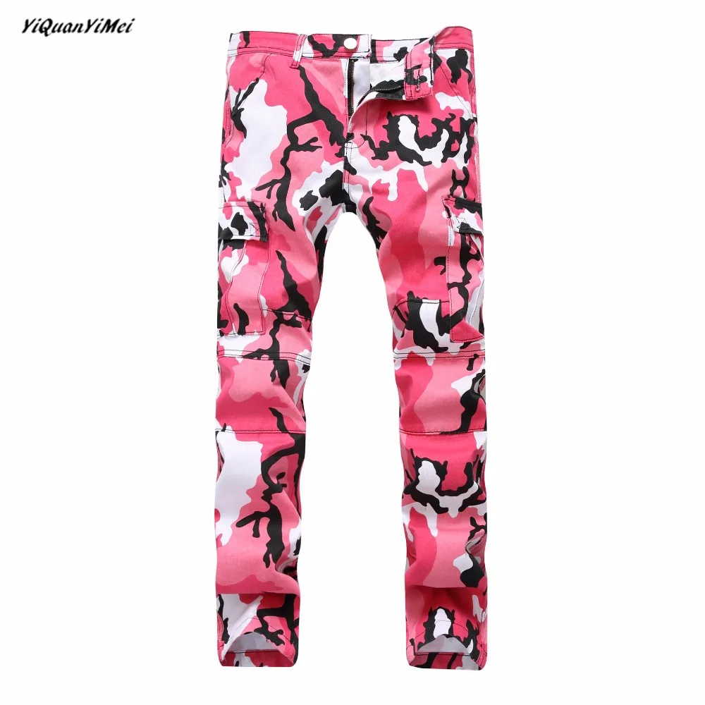 YiQuanYiMei Fashion Color Camouflage Cargo Pants men Tactical Trouser