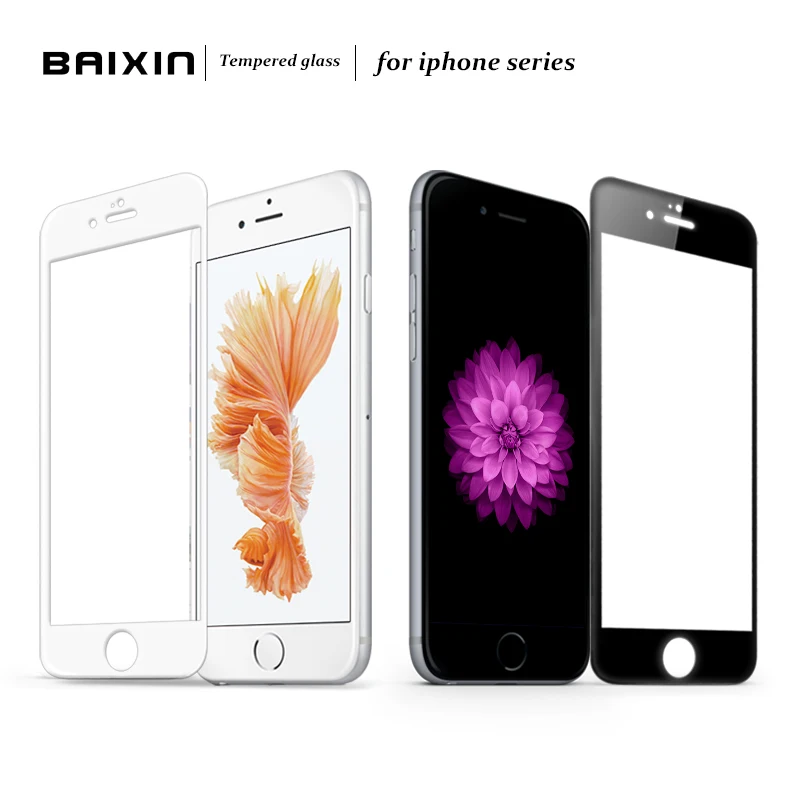 

Baixin Full Cover Tempered Glass Screen Protector for iPhone 5 5s SE 6 6s 7 Glass Protective Film For iphone 6plus 6s plus 7plus