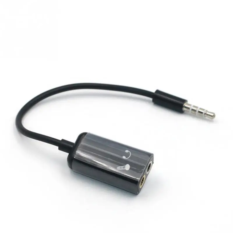

15cm Portable Audio Cable Adapter Earphone Microphone Output 2 IN 1 Splitter 3.5mm