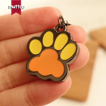 

10pcs/lot wholesale high quality zinc alloy footprint sharp dog id tag gun black tag can crave name dog pet id tag DIT-020