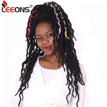 Leeons Locs волосы 12/18 дюймов Короткие Nu Locs синтетические волосы для наращивания косы Faux Locs Curly синтетические волосы для женщин черный