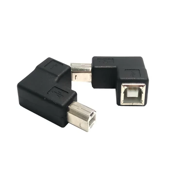 

90 degree angle L type USB 2.0 B male to female adapter connector printer jack