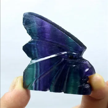 

NATURAL Bright-coloured FLUORITE CRYSTAL Hand-Carved Indian Skull Madagascar