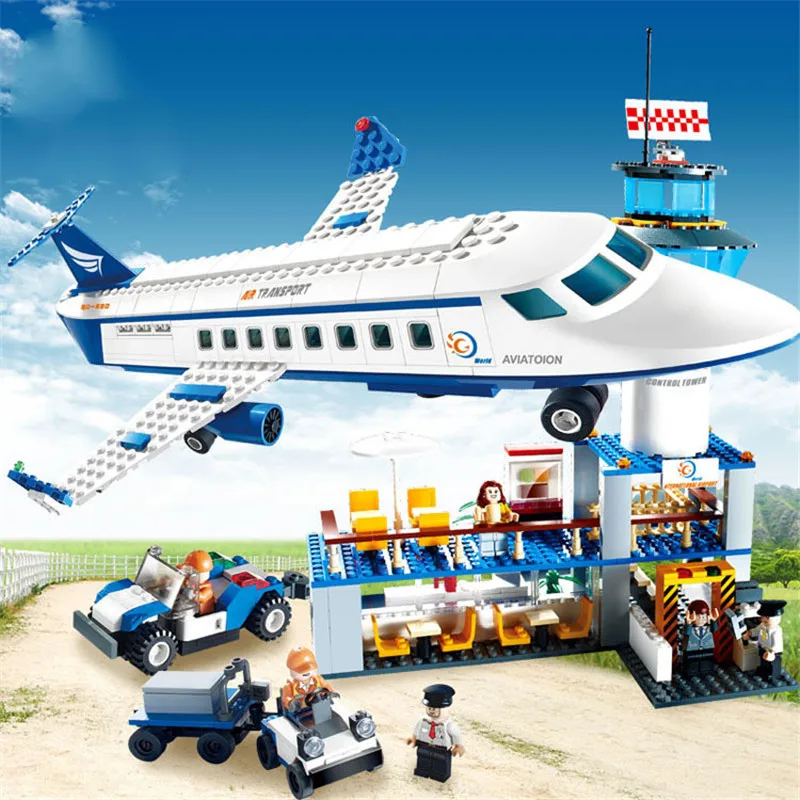 Koop Stad Internationale Luchthaven 652 stks Luchtvaart Vliegtuigen Bouwstenen Stelt Bricks Model Kinderen Speelgoed Schepper Compatibel Legoings