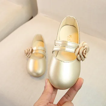 

Kids Shoes For Toddler Girl Party Dress Pink Flower Childrens Princess Shoes Flat Girl School Gold Shoe Baby Girls B05