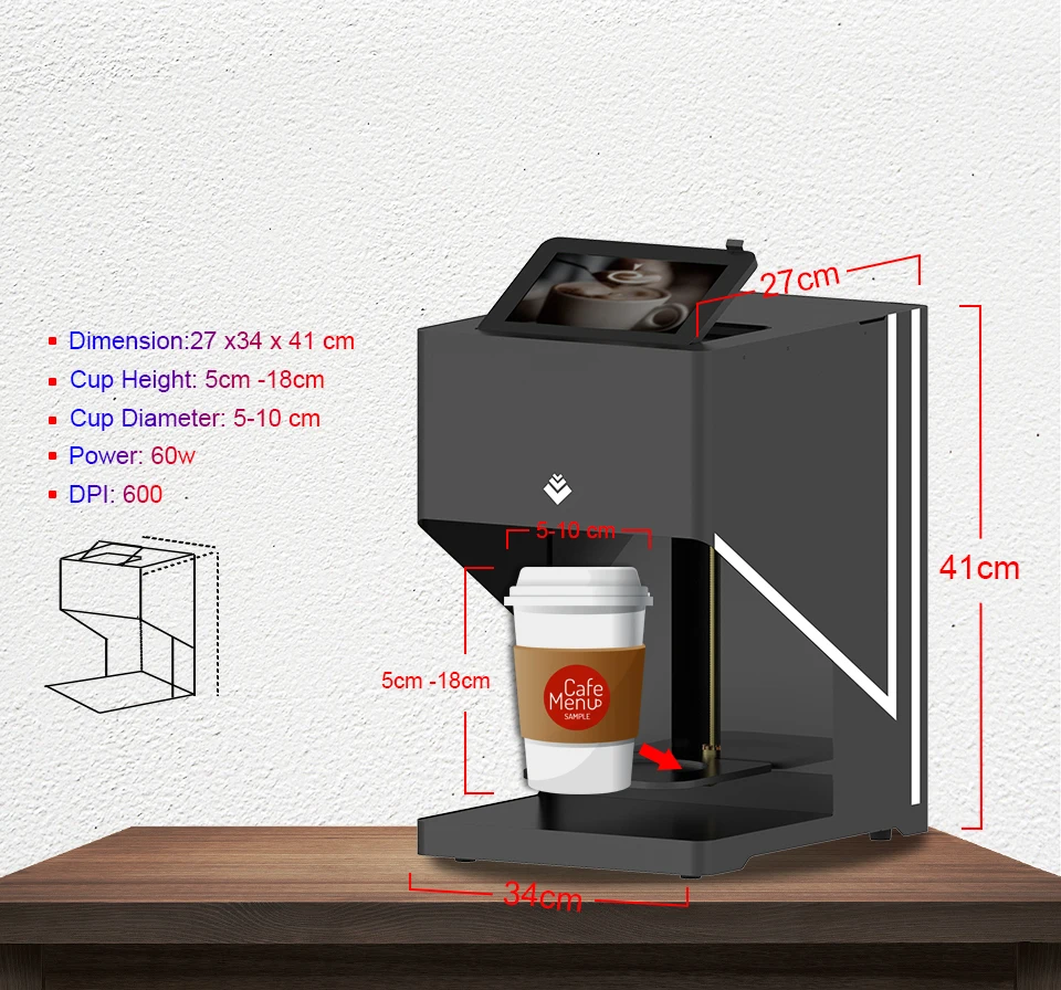 Автоматический Кофе принтер 3D селфи принтеры с Wi-Fi для кофе капучино конфеты печенье шоколад чай Печенье Хлеб желе