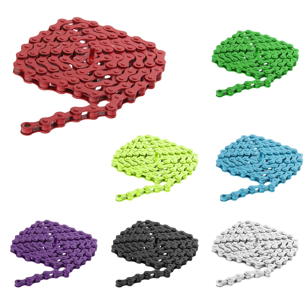 

High Strength Steel Single Speed Bicycle Chain Anti-rust Bicycle Parts for MTB BMX Bike 1/2" x 1/8" 7 Colors