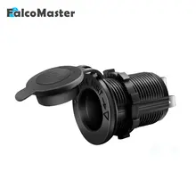 Enchufe para encendedor de cigarrillos, toma de corriente para motocicleta, coche, barco, Tractor, 12V, 24V, enchufe impermeable, color negro