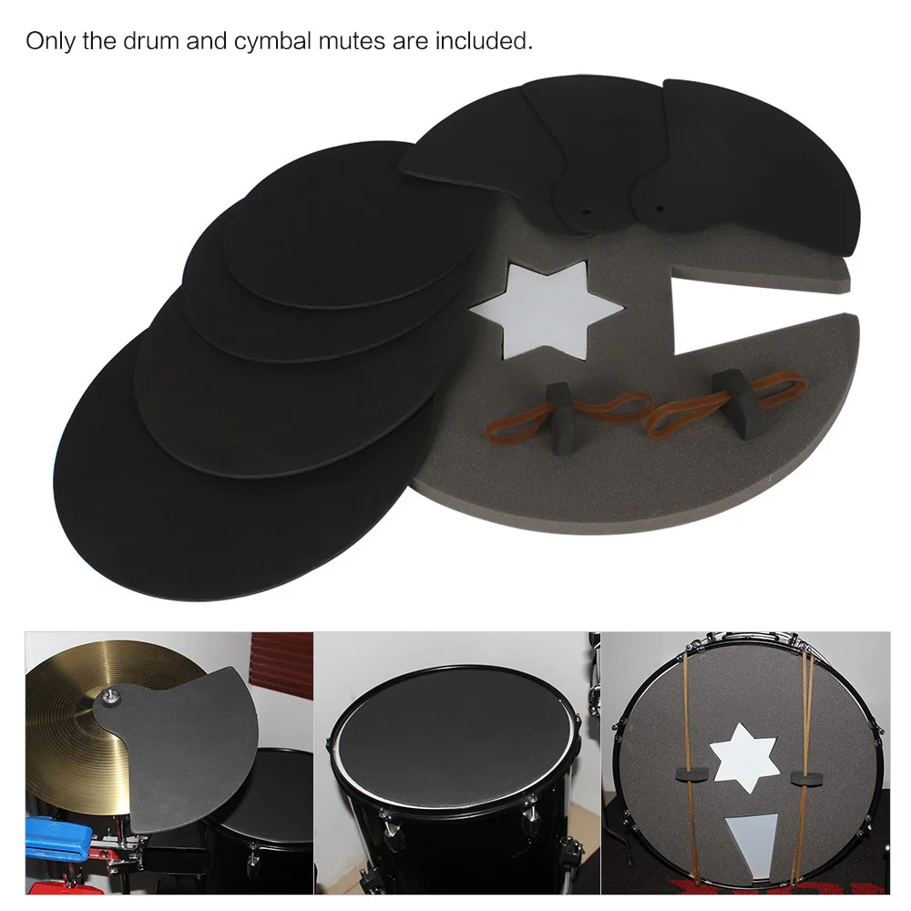 Высокое качество 8 шт барабанная установка глушитель тренировочные подушки Mutes с Cymbal ударные инструменты Запчасти и аксессуары