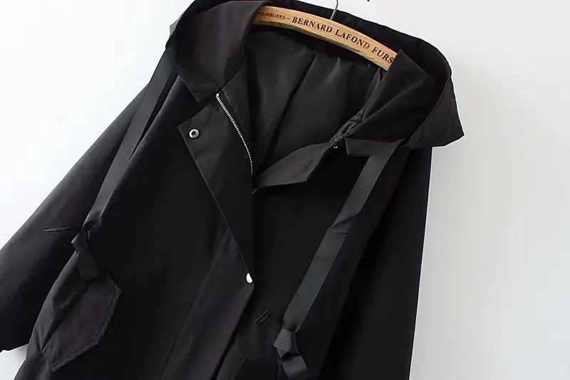 Куртка с капюшоном размера плюс 2XL, 2XL, 4XL, свободная куртка с лентами, для мальчика, друга, Harajuku, больше размера, ветровка, женская, в стиле хип-хоп, Базовая куртка