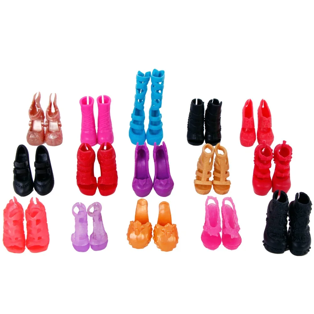 5 x модная кукольная обувь смешанные стильные босоножки на высоком каблуке нарядный кукольный домик пластиковые аксессуары для куклы Monster high детские игрушки
