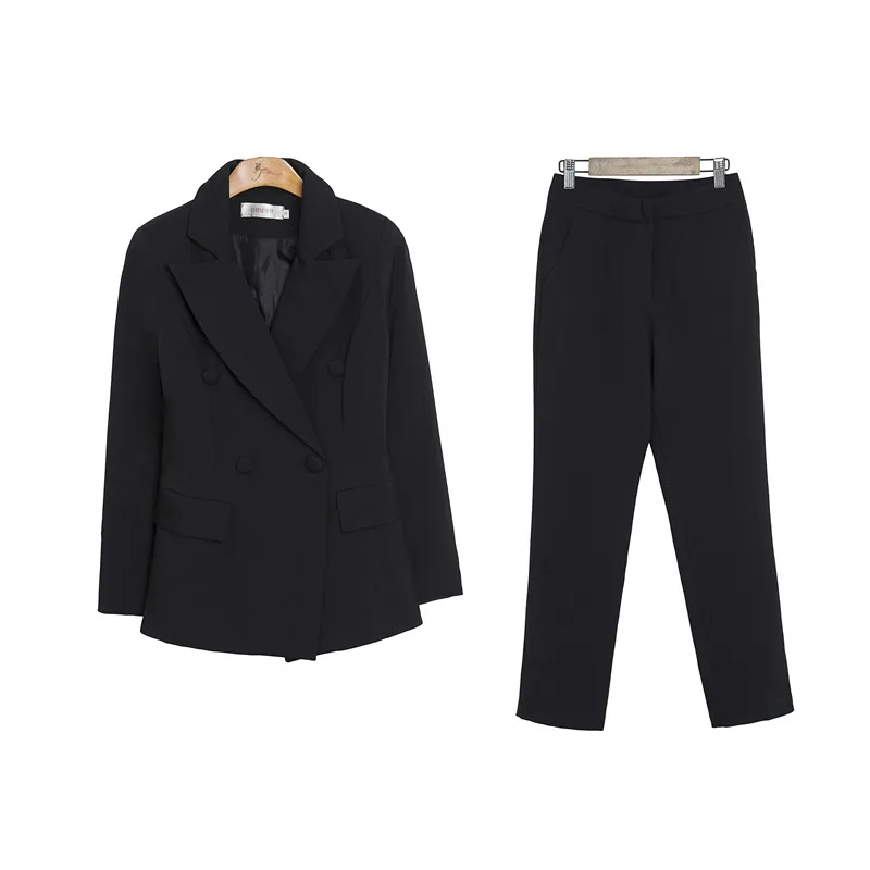 50% OFF spring female suit ms han edition suit jacket long sleeve fashion Asymmetric suit nine minutes of pants two-piece set outfit