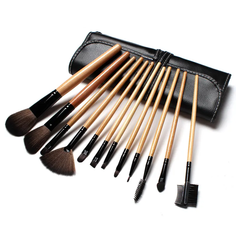 Professional 12Pcs Face Makeup Brush Set with Black Leather Bag Make Up Brushes Set Professional 12Pcs Face Makeup Brush Set with Black Leather Bag Make Up Brushes Set