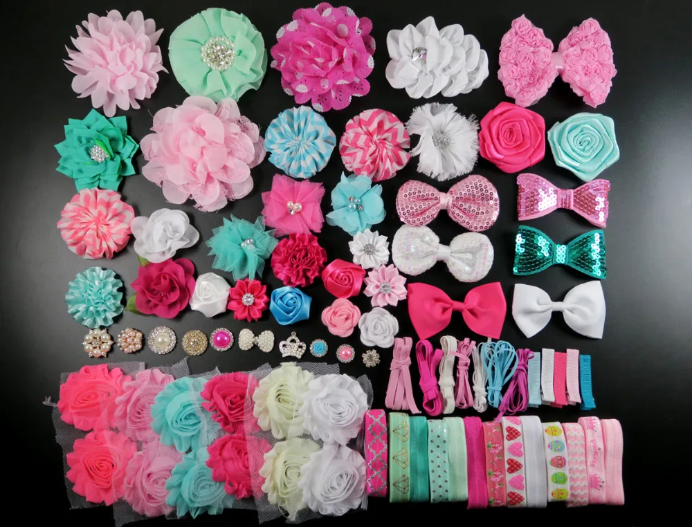 Accessori FAI DA TE kit set, RAGAZZA Ferroviaria Doccia Kit, Fascia Realizzazione, shabby fiore della Rosa dell'arco dei capelli Assetto, compleanno regalo di giorno di natale P
