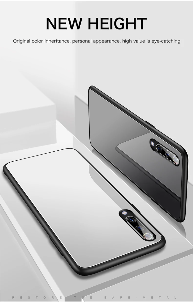 Luxury Plain Glass Case For Xiaomi Mi 10 8 9 SE Lite F1 Redmi Note 5 6 7 Pro Plus Pocophone F1 Phone Cover