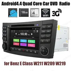 Android4.4 автомобильный DVD 4 ядра сенсорный экран радио для B/enz E C/девушка W211 W209 W219 Поддержка BT 3G Wi-Fi DTV gps DAB + TPMS