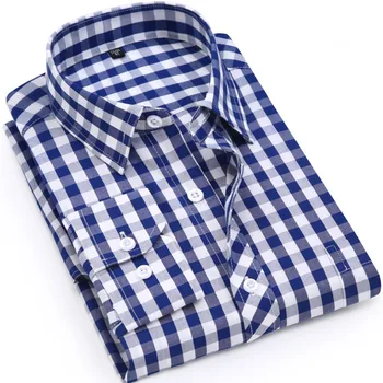 

Plaid Shirt Thin Cotton Men's Shirts Long Sleeves Casual men's clothing 2018 Autumn New High Quality shirt Male Camisa Social
