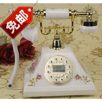 

Ceramic style craft fixed call display telephone antique European style antique technology fixed line caller ID