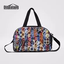 Dispalang Лоскутная Полосатый Для женщин Tote Дорожные сумки Организатор Duffle Сумки для Обувь для девочек Чемодан Сумки с независимой обуви карман