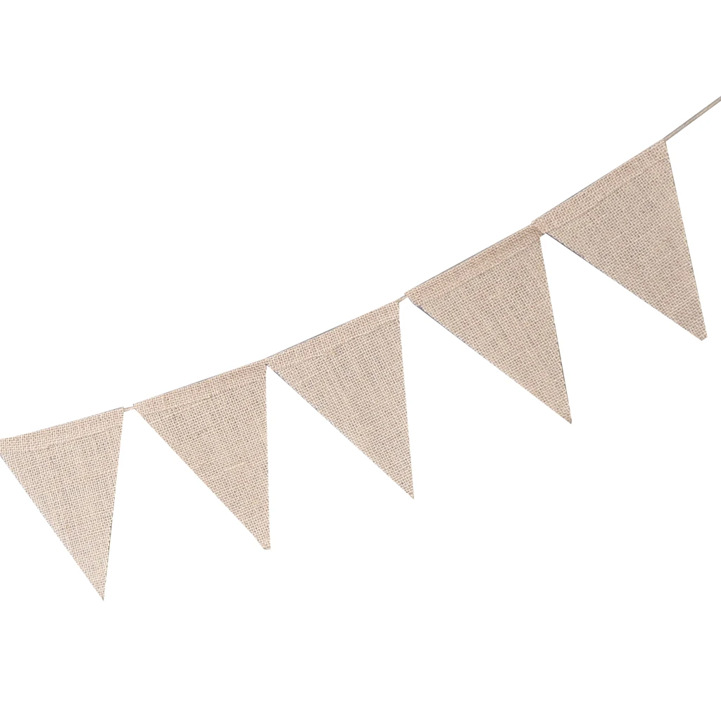 9.8ft Burlap Bunting Banner DIY Party Garland  Hanging Decoration Wedding Birthday Baby Shower Favors 