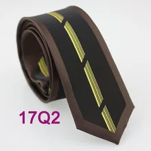 YIBEI Coachella Узкие галстуки повседневные зеленые вертикальные полосы Галстуки коричневая кайма краватта узкий черный низ жаккардовый галстук