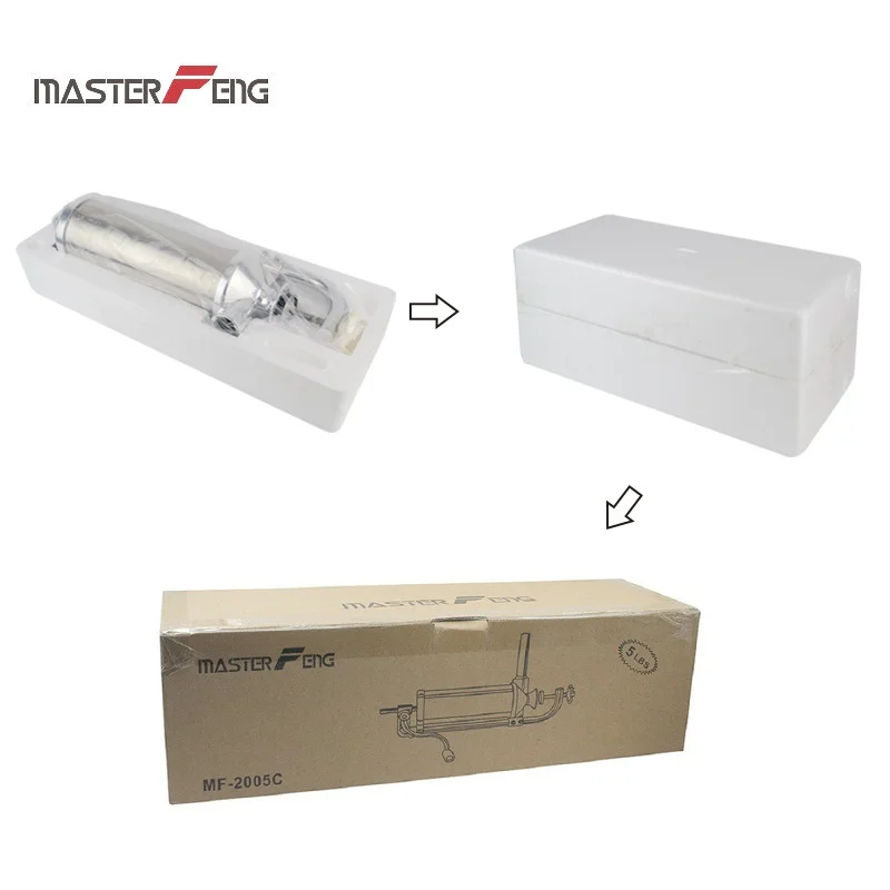  6 lbs / 3kg Table Mount Sausage Maker Stainless Steel Sausage Stuffing Sausage Syringe Homemade Mea