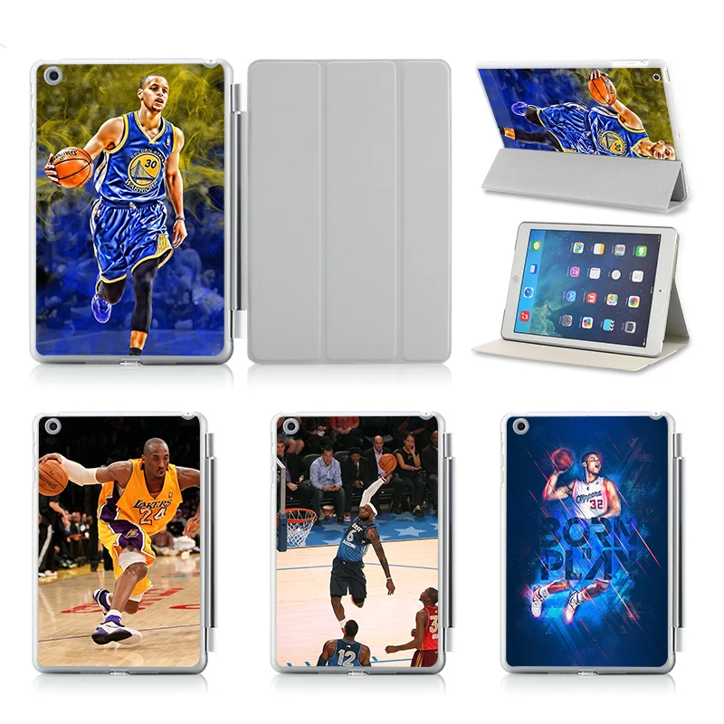 

Custom Printed Design Stephen Curry LBJ KOBE Pattern Tablet Protective Case For iPad Air 2 Case Cover Flip Hard Plastic Case