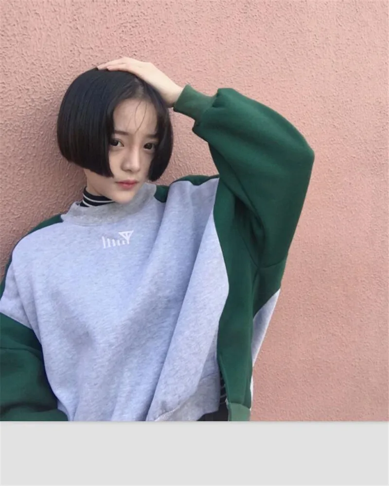 Толстовки для женщин для отдыха студентов нерегулярные хип-хоп Корейская версия Harajuku Свободные мягкие женские Лоскутные пуловеры свитера шикарные