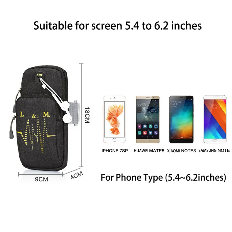 Универсальный чехол для мобильного телефона с экраном от 5,4 до 6,2 дюймов, спортивный чехол на руку для iPhone 7 8 6 6s Plus 5 samsung Galaxy S7 Edge S6