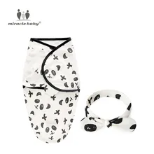 Комплект из 2 предметов; пеленка для новорожденных+ головной убор; хлопковое детское одеяло; постельные принадлежности; спальный мешок с героями мультфильмов для младенцев 0-6 месяцев