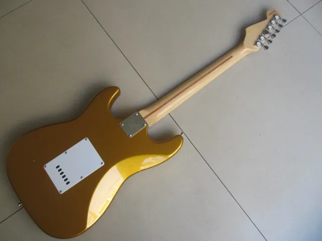 Wholesale New Arrival Cnbald top quality Gold Hardware STR Electric Guitar In Gold Goldtop 131101