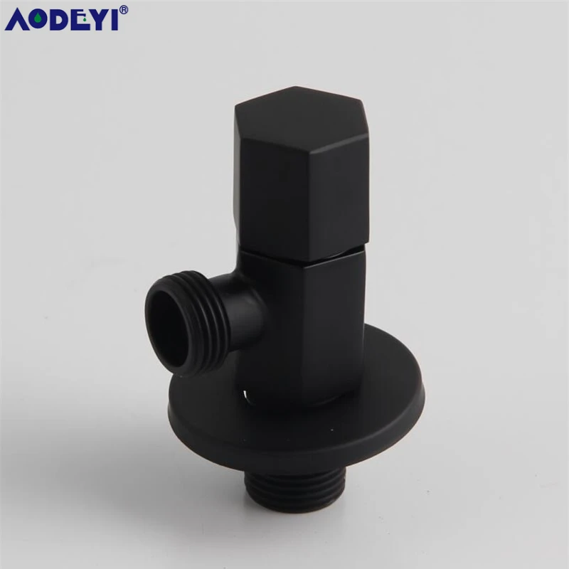 AODEYI Stainless Steel Plumbing Valve Wall Outlet Male G1/2" Black Gold Faucets Shower Angle Valve Bath Bathroom Accessories