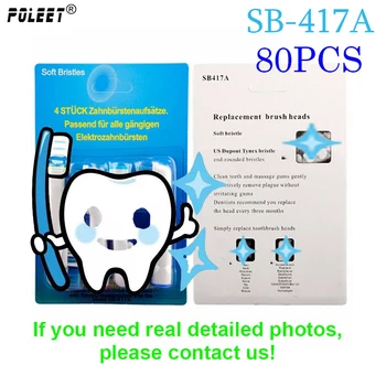 

Poleet 80PCS Electric Toothbrush Replacement Heads SB417A For Oral-Bi Toothbrush Heads SB-417A Oral Hygiene Dual Clean