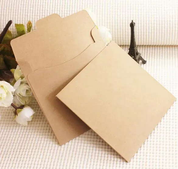 100pcs brown kraft cd paper case blank kraft envelopes natural plain cd paper case