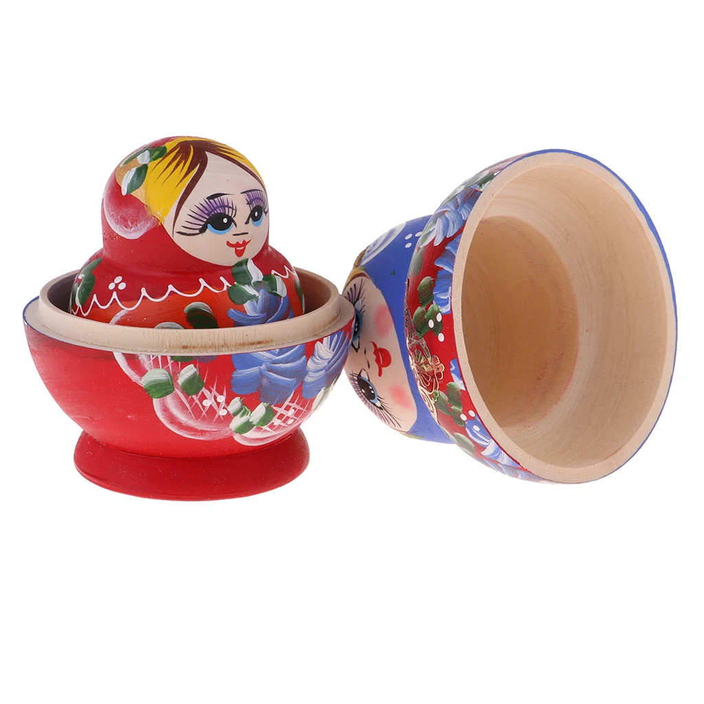 Handmade Colorful Russian Nesting Doll Babushka Wooden Matryoshka Dolls Stacking Dolls 10 Pieces Home Ornament Crafts Gift Toys