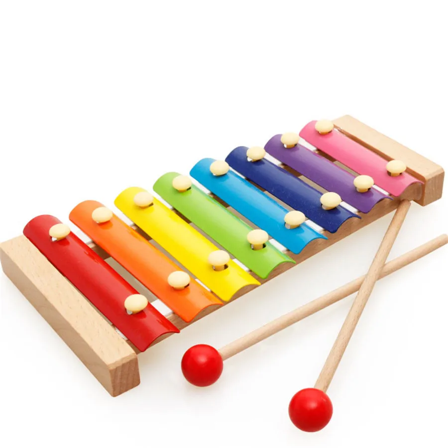 8-Note музыкальный инструмент, игрушка деревянная рамка стиль ксилофон пианино Красочные Дети Музыкальные Забавные игрушки Детские Образовательные Подарки - Цвет: as picture