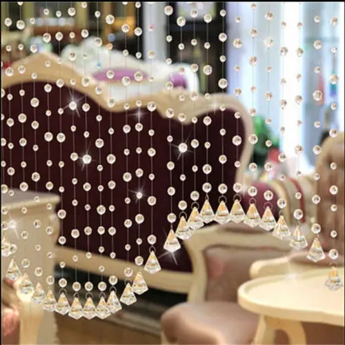 

String Curtain Room Divider Fairy Crystal Bead Curtains Crystal Beads Door Window Panel Wedding Home Modern Romantic Crystal
