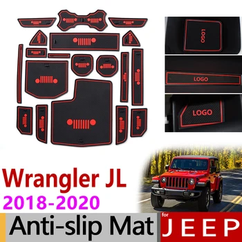 

Anti-Slip Gate Slot Mat Rubber Cup Mats for JEEP Wrangler JL 2018 2019 2020 Sport S Sahara Rubicon Accessories Car Stickers 19Pc