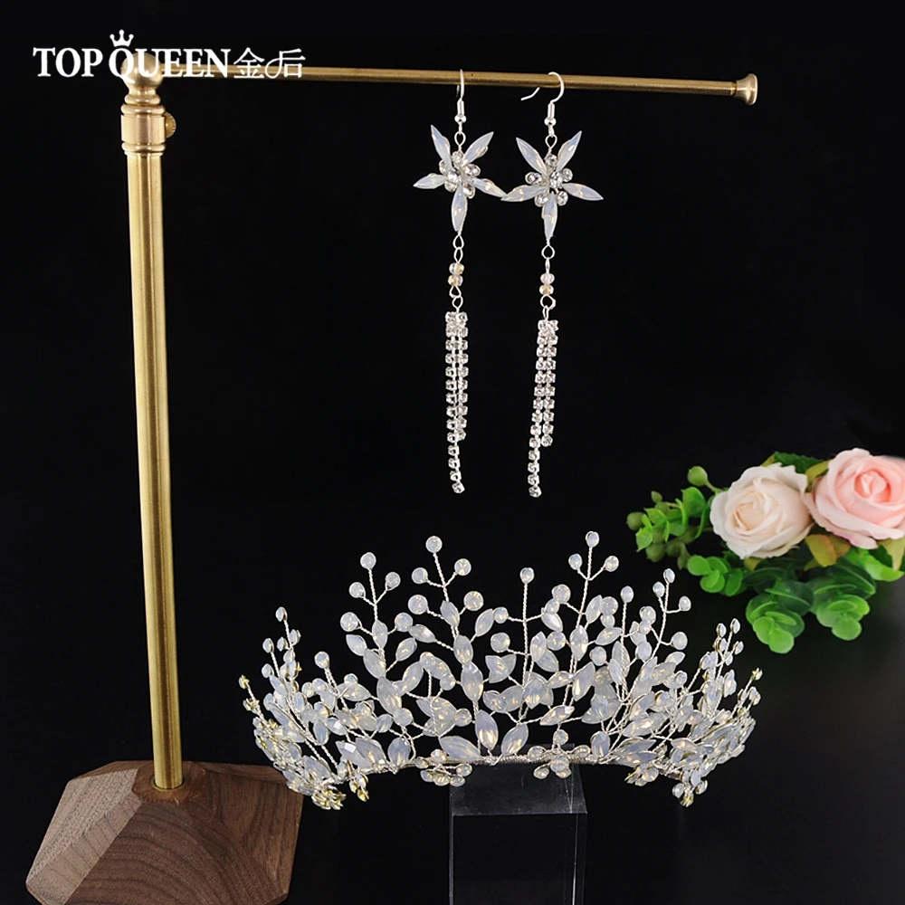 TOPQUEEN HP200 свадебная тиара с кристаллами, свадебная тиара и корона с кристаллами, свадебные украшения для волос ручной работы, свадебные аксессуары для волос