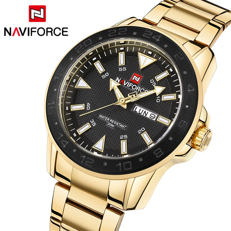 

Top Brand NAVIFORCE Men Full Steel Business Watches Men's Quartz Date Clock Men Sport Waterproof Wrist Watch relogio masculino