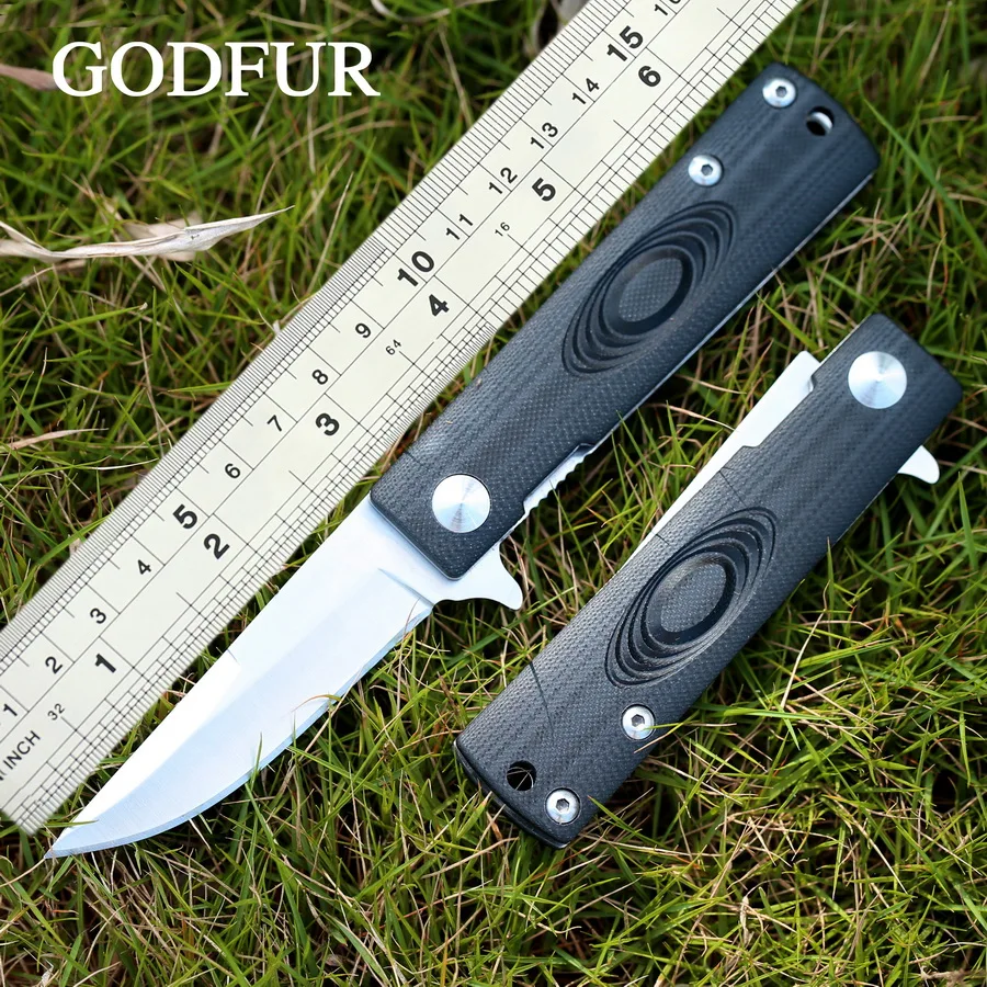 Складной нож GODFUR DF002 5Cr13Mov практичный Карманный Клинок с рукояткой G10 для кемпинга