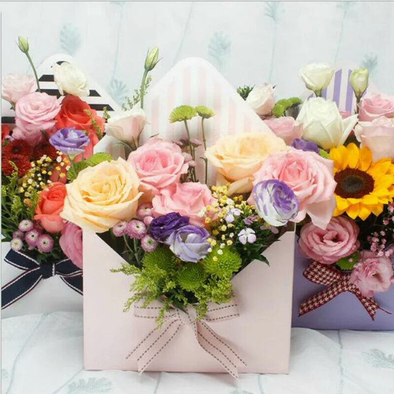 

Brand New Romantic Envelope Paper Flower Holder Box for Valentine's Day Gift Birthday Party Bouquet Florist Free Shipping